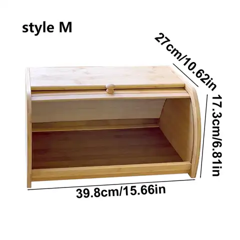 प्रीमियम बांस ब्रेड बॉक्स, ब्रेड स्टोरेज और ऑर्गनाइज़र, किचन काउंटरटॉप के लिए ऑर्गनाइज़र 8 best sales ब्रेड होल्डर - №1