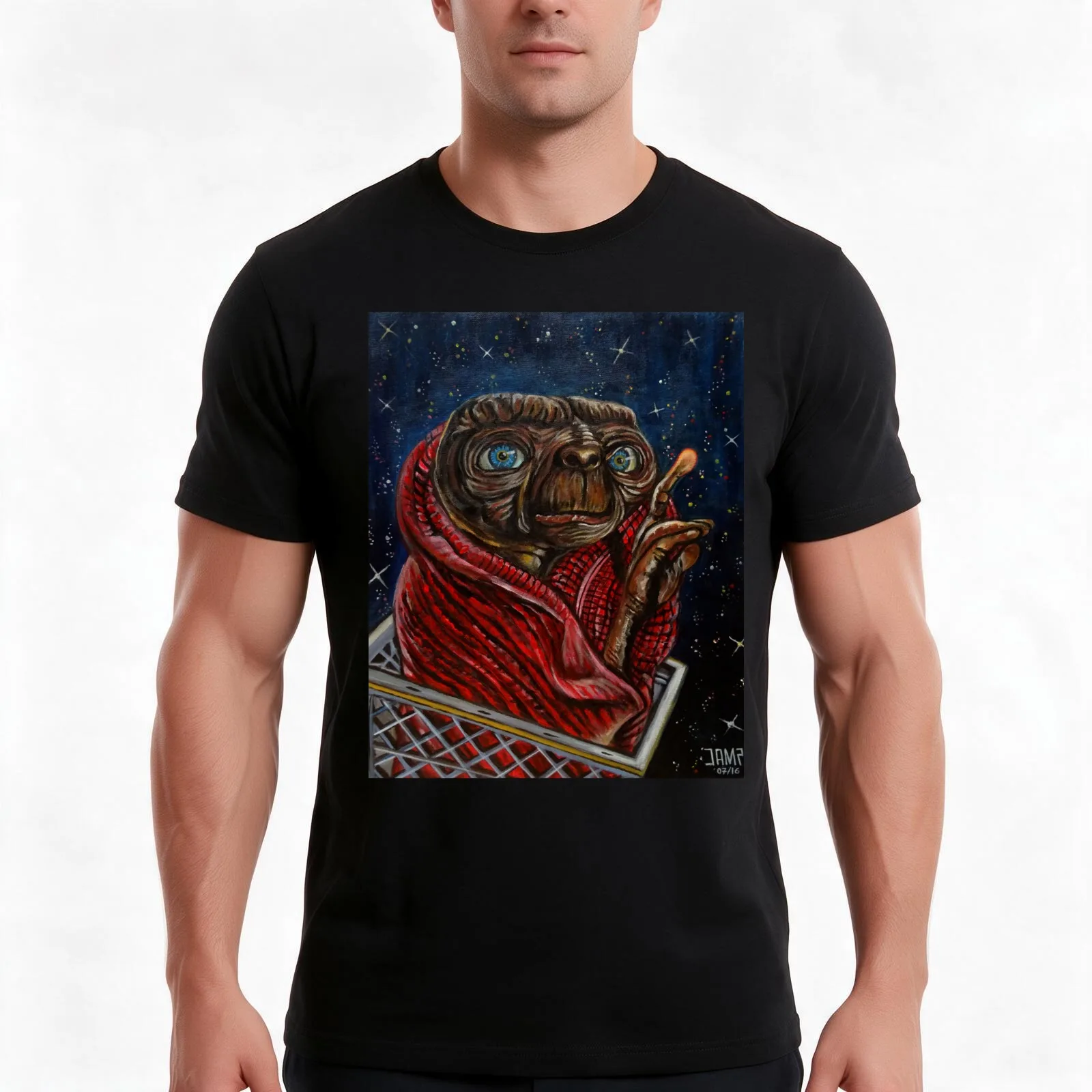 E.T. the Extra-Terrestrial T-Shirt, Summer Casual Cotton Tee, Oversized Streetwear Tops, Vintage Graphic Print, Unisex Men Women