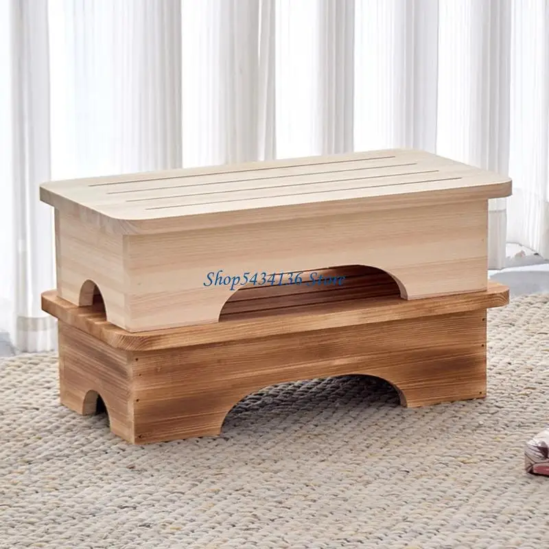 

H7ED Деревянный табурет-ступенька, универсальный в качестве сиденья и приставного столика, подставка для ног в современном стиле