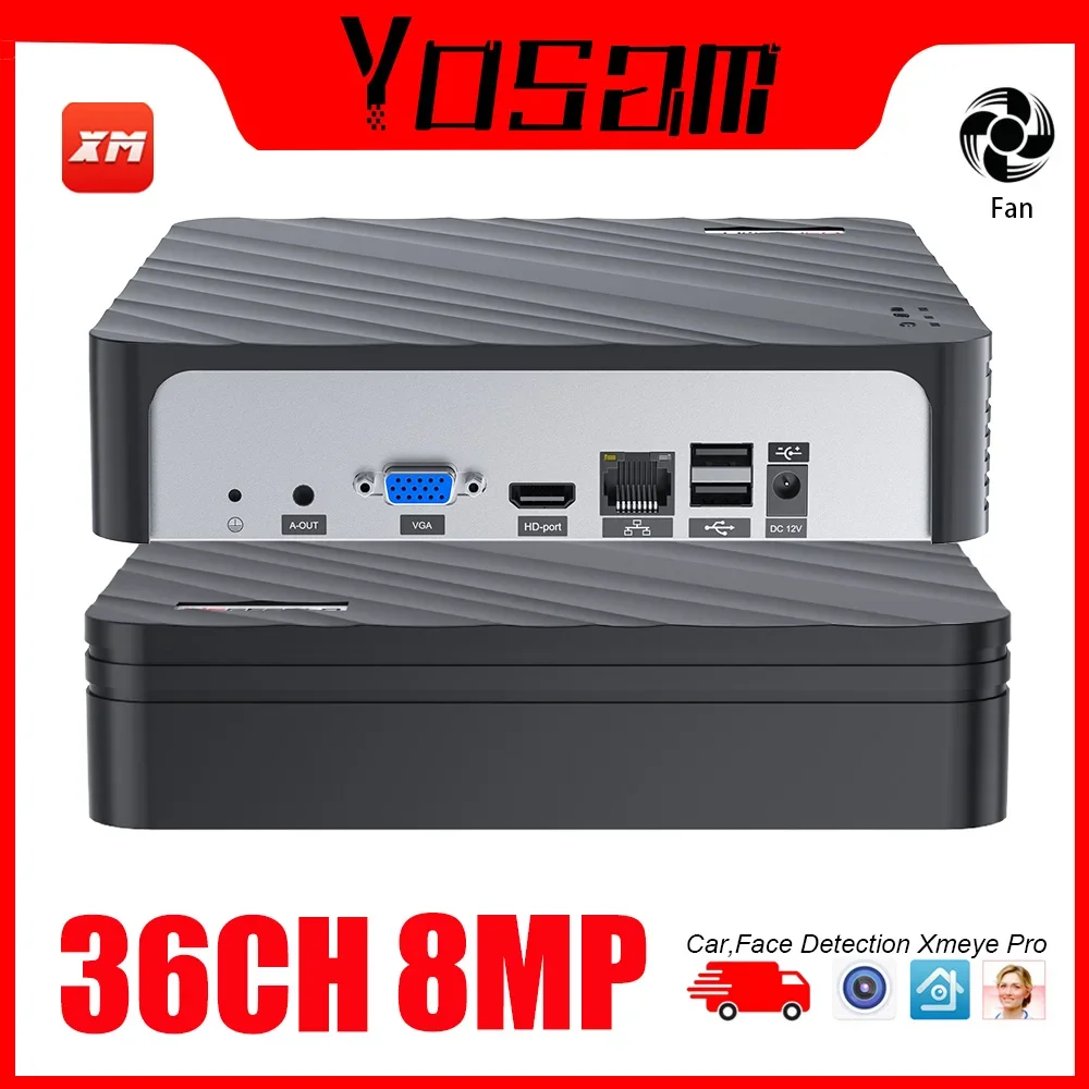 

H.265 8MP NVR with Face Human Support Xmeye Pro App Mobile Monitoring 36CH 32CH 16CH 10CH 4K H.265 NVR HD 3840*2160 Output