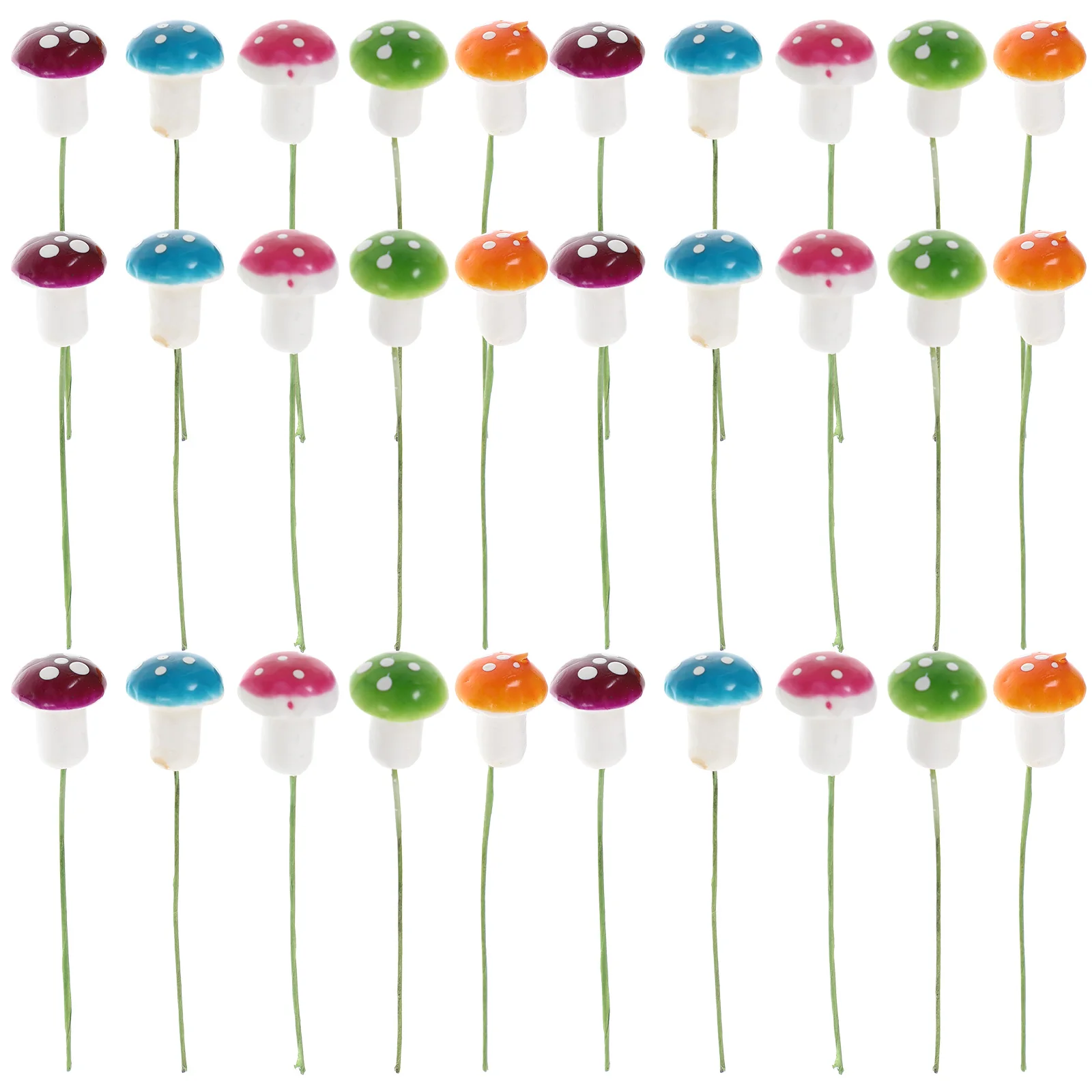 

80pcs Mini Trinkets Lifelike Mushroom Figurines Durable Foam Landscape Ornaments Decor Accessories Bright Color Non