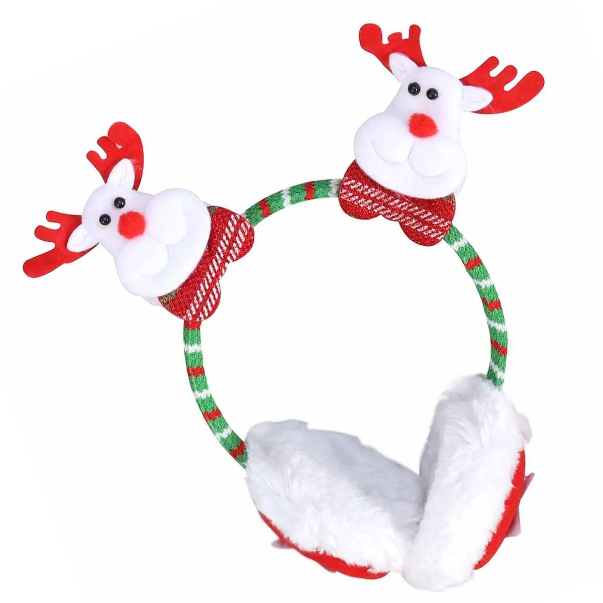 

Christmas Themed Ear Warmers Soft Ear Covers Winter Muffs Foldable One Size Fits Most Adults Children Keep Ears Warm
