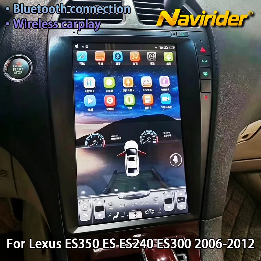 12.8 Inch Car Radio Carplay For Lexus ES350 ES ES240 ES300 2006-2012 Android Auto Touch Screen Multimedia Player GPS Navigation