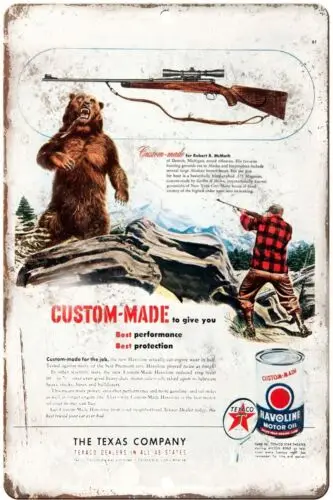 Жестяной знак 8x12 1940s Havolin Motor Oil от Texaco Co Vintage значки в стиле ретро