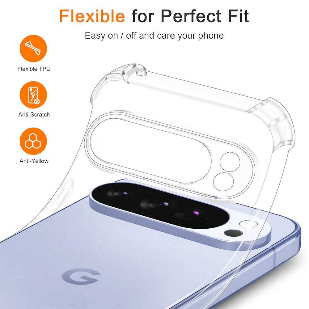 เคสซิลิโคนกันกระแทกแบบ 3 มิติ พร้อมถุงลมนิรภัย สำหรับ Google Pixel 10 9 Pro XL 9A โปร่งใสบางเฉียบ สำหรับ Google10 5G