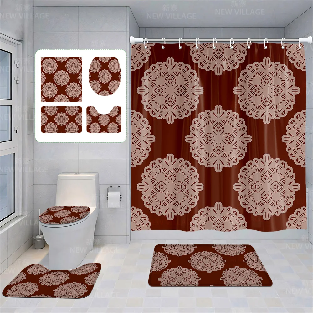 

Шторы для домашнего душа, декоративные водонепроницаемые тканевые Нескользящие, для ванной комнаты, абсорбирующие современные фотообои, простые