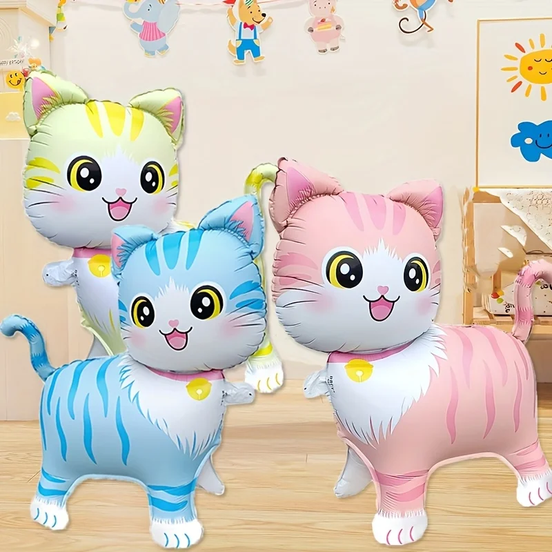 1pcs Cartoon Standing Cat Shape Foil Animal Balloon Baby Shower Birthday Party Decoration Wedding Valentine's Day Decor Balloons