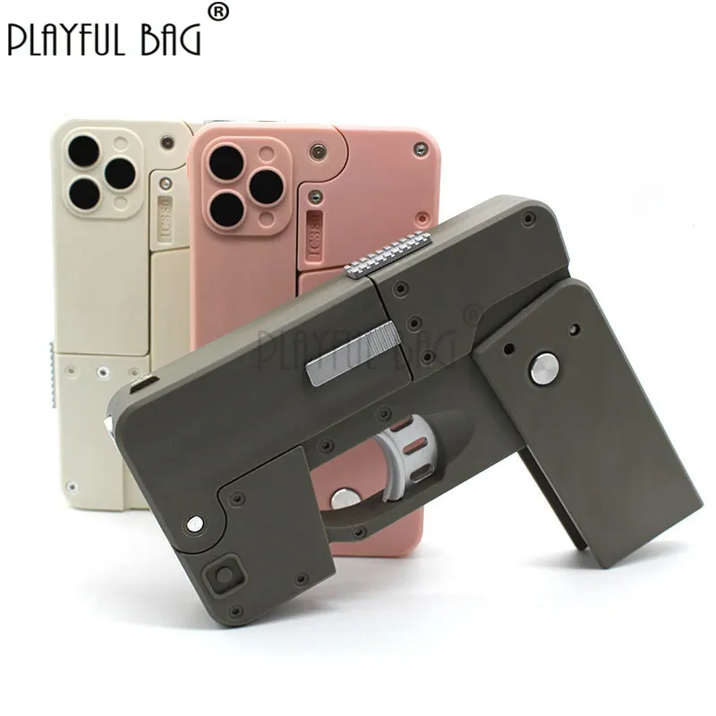 New Folding Phone Toy Blaster Shell ejection Children toy Table game Simulated phone Portable Kid's toy gun Boy gifts QG154S