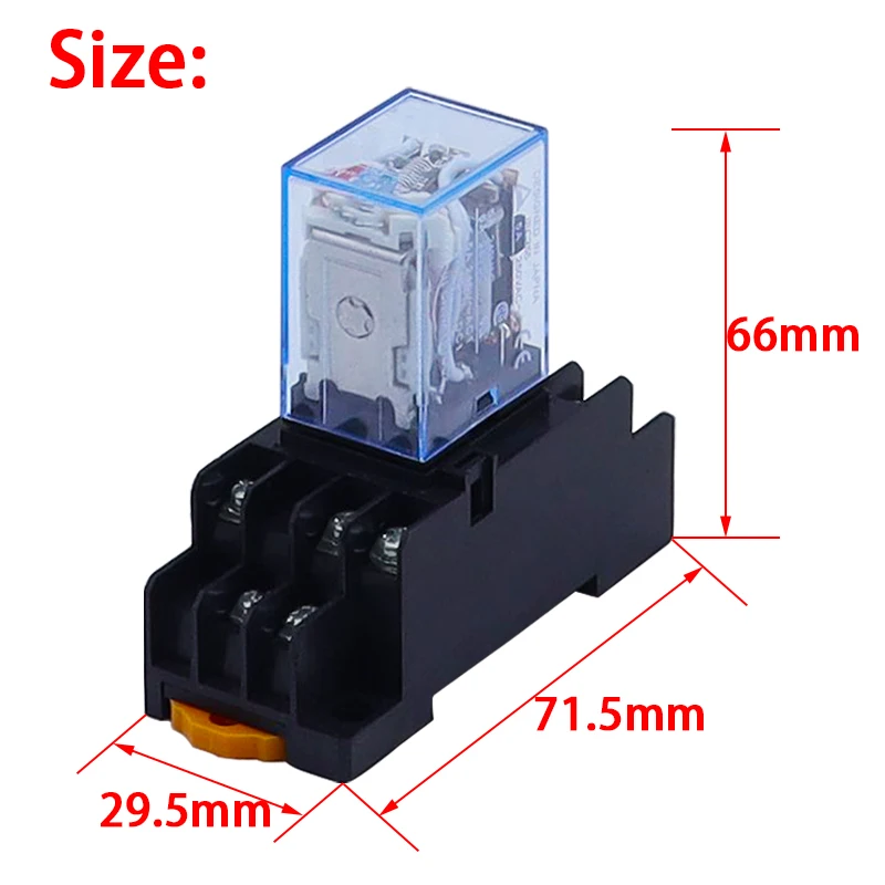 MY3NJ Electromagnetic Coil General DPDT Power Relay DPDT 11Pins HH53P AC12V AC24V AC220V Miniature Relay & PYF11A Base VaneAims