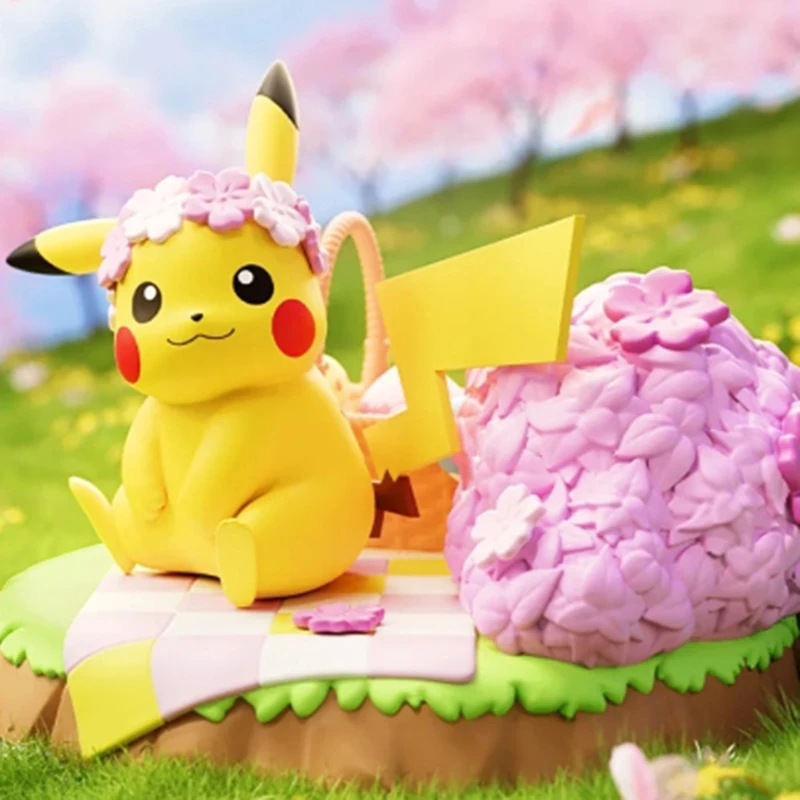 Pokemon Nature Wild Series Desktop Micro Landscape Ornament Collectible Psyduck Eevee Meowth Slowpoke Figure Kids Holiday Gift