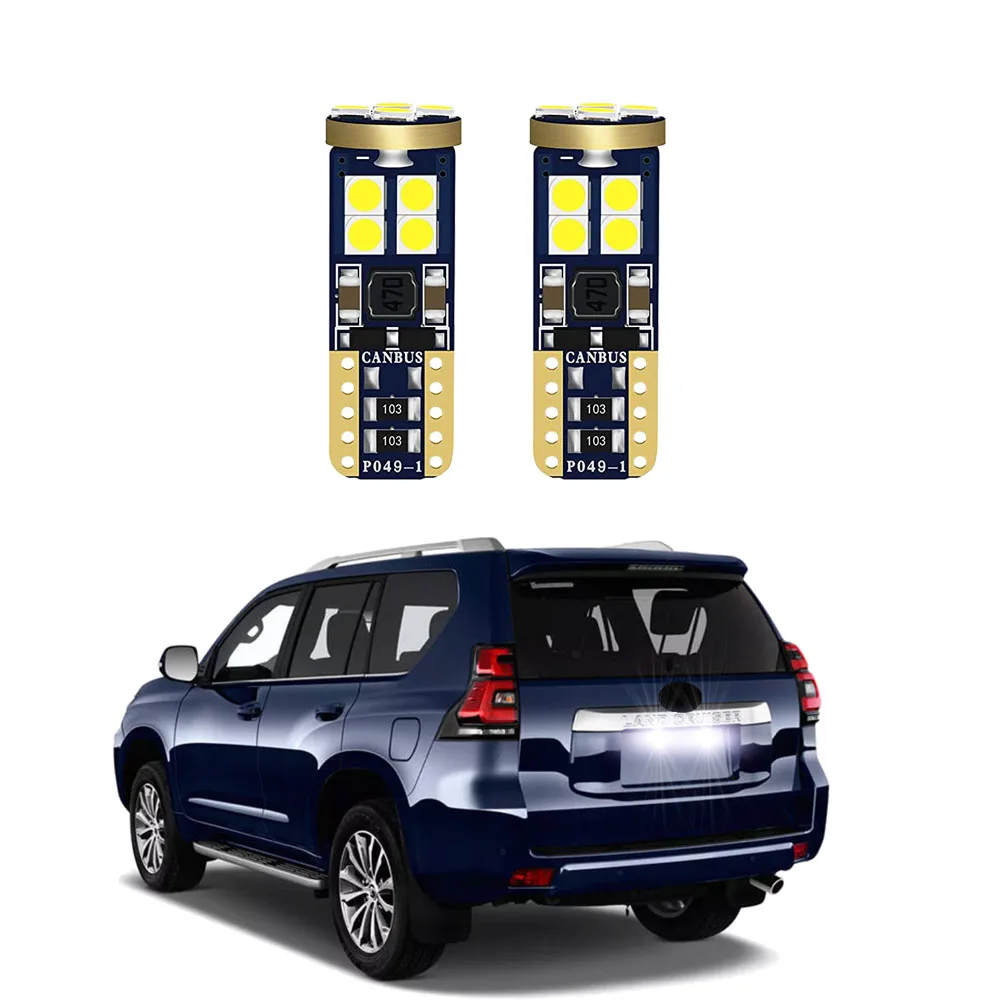 

2 шт. светодиодные лампы Canbus для подсветки номерного знака для Toyota Land Cruiser Prado 150 J150 2010-2023, светодиодная подсветка номерного знака