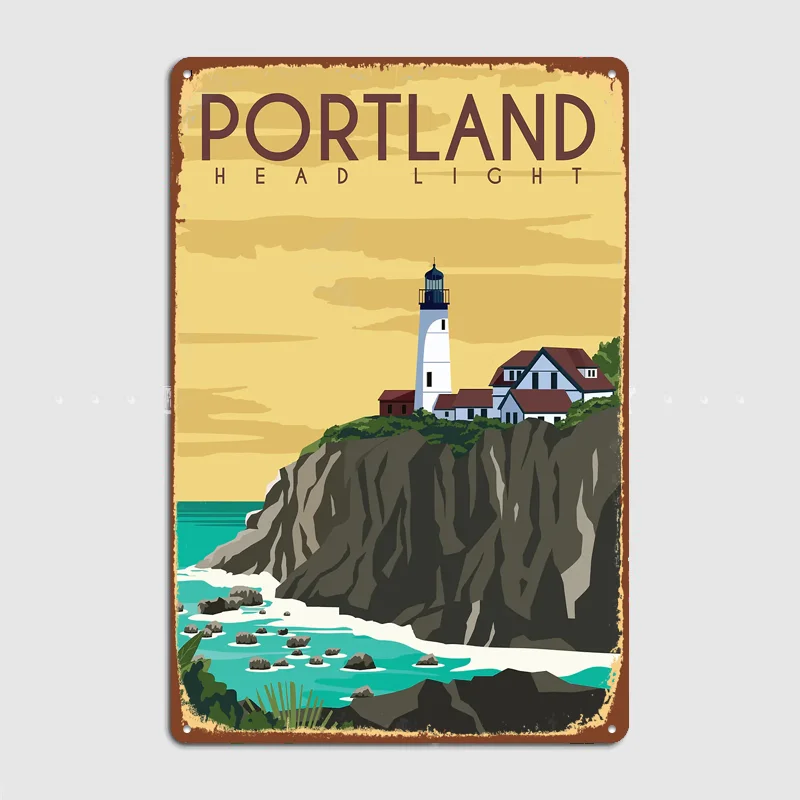 Portland Head Light  Metal Custom Sign Living Room Wall Indoor Decor Room Decoration Bedroom Posters Home Decor