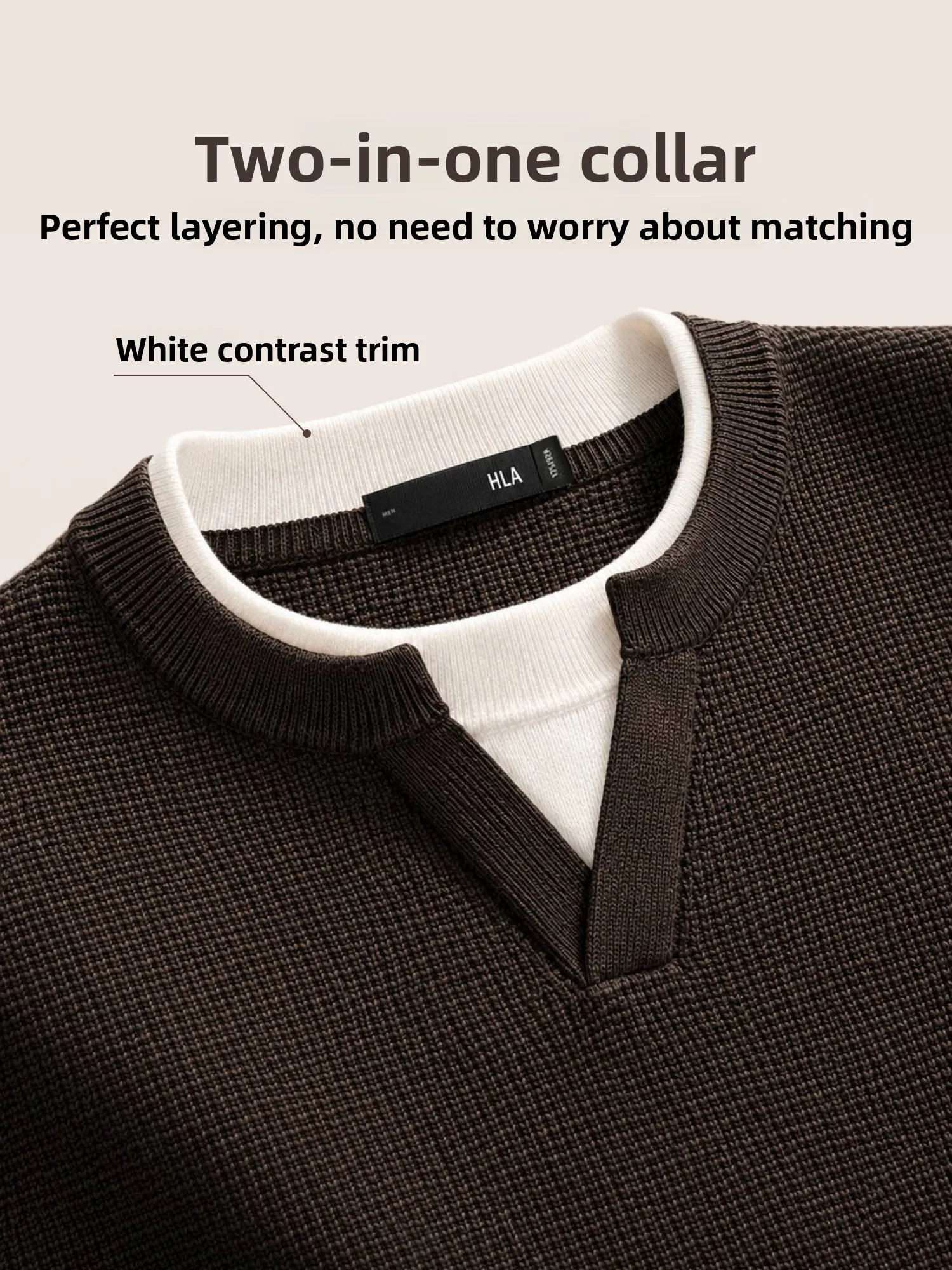 Henry Little V-Neck Long Sleeve Knitted Sweater Men's Inner Wear Casual Style Comfortable Soft Fabric Autumn New Arrival
