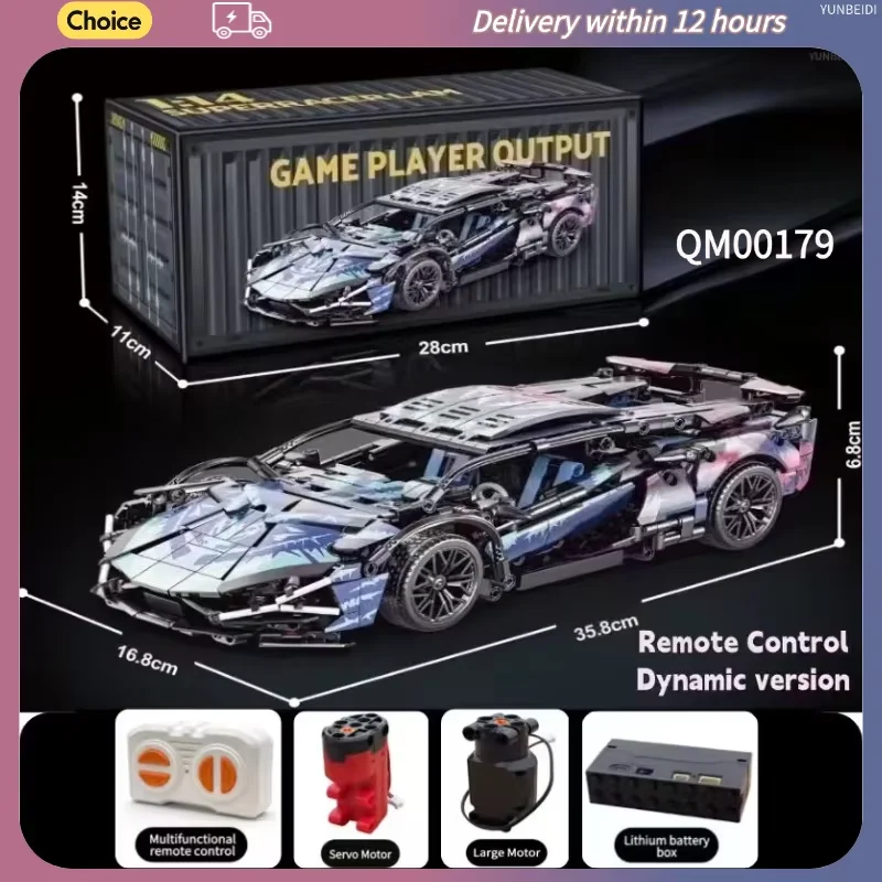 Technologie Rennwagen Block Modell 1280PCS + 1:14 Motion Speed Auto Modell Mechanische Super Block Montage Spielzeug Kinder Erwachsene geschenke