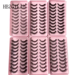 10 Pairs short Eyelashes 3D Mink Lashes False Eyelashes Handmade Wispy Fluffy Long Lashes Natural Eye Makeup Tools Eye Lashes