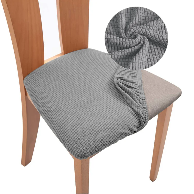 1/2/4/6 Pcs Jacquard Chair Covers For Dining Room Chair Seat Cover Spandex Cushion Stool Removable Chair Covers For Wedding Home