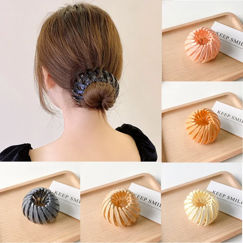 New Fashion Women Bun Hair Claw Horsetail Buckle Hair Clip Bird Nest Expanding Hair Accessories Female Ponytail Hair Accessories