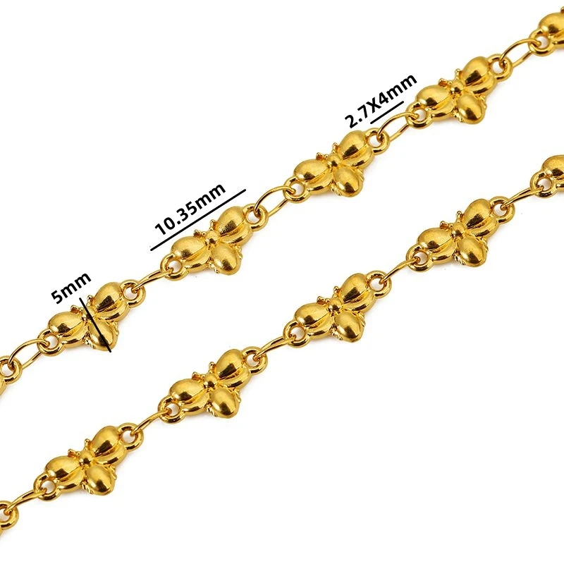 1Meter Stainless Steel Shell Crab Bee Ocean Series Handmade Gold Welding Chain Necklace Bracelet Jewelry Making Accessories view 6