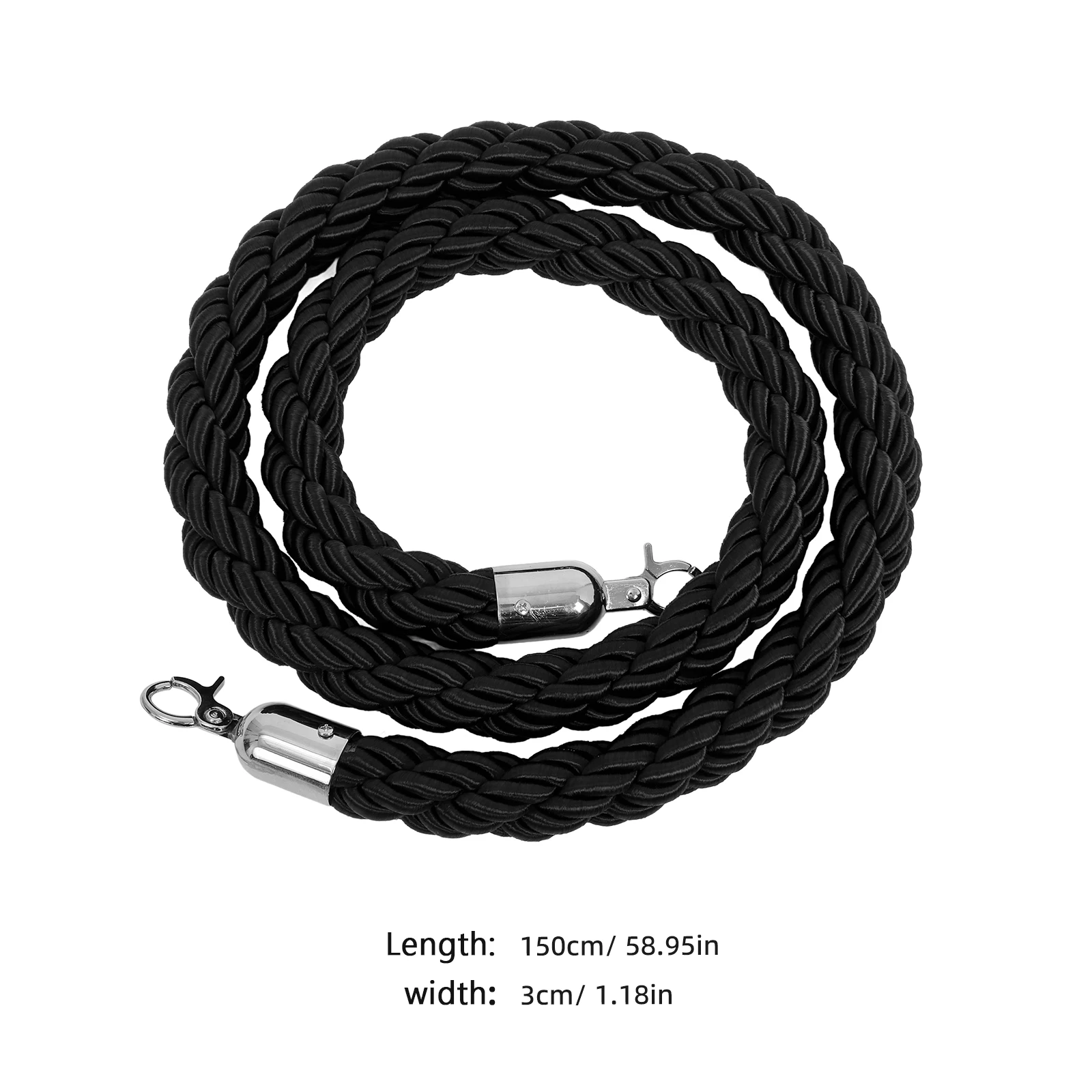 Barrera de cuerda de aislamiento, cuerda trenzada trenzada, Control de multitudes, divisor de cola, poste, cinta de seguridad para eventos de Hotel, rojo y blanco