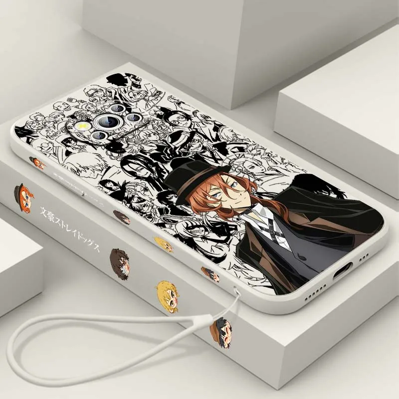 

Anime Bungo Stray Dogs For Xiaomi Mi Poco X3 X4 X5 X6 M4 M5 M6 F4 F5 F3 GT Pro 5G Liquid Left Rope Cover Phone Case