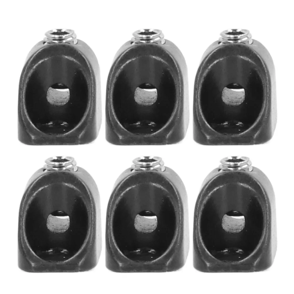 6pcs ​Zinc Alloy Electric Headless Guitar Locking Nut​ ​Black/Silver ​With Fixing Screws ​Guitar Locking Nut​ ​Secure Locking