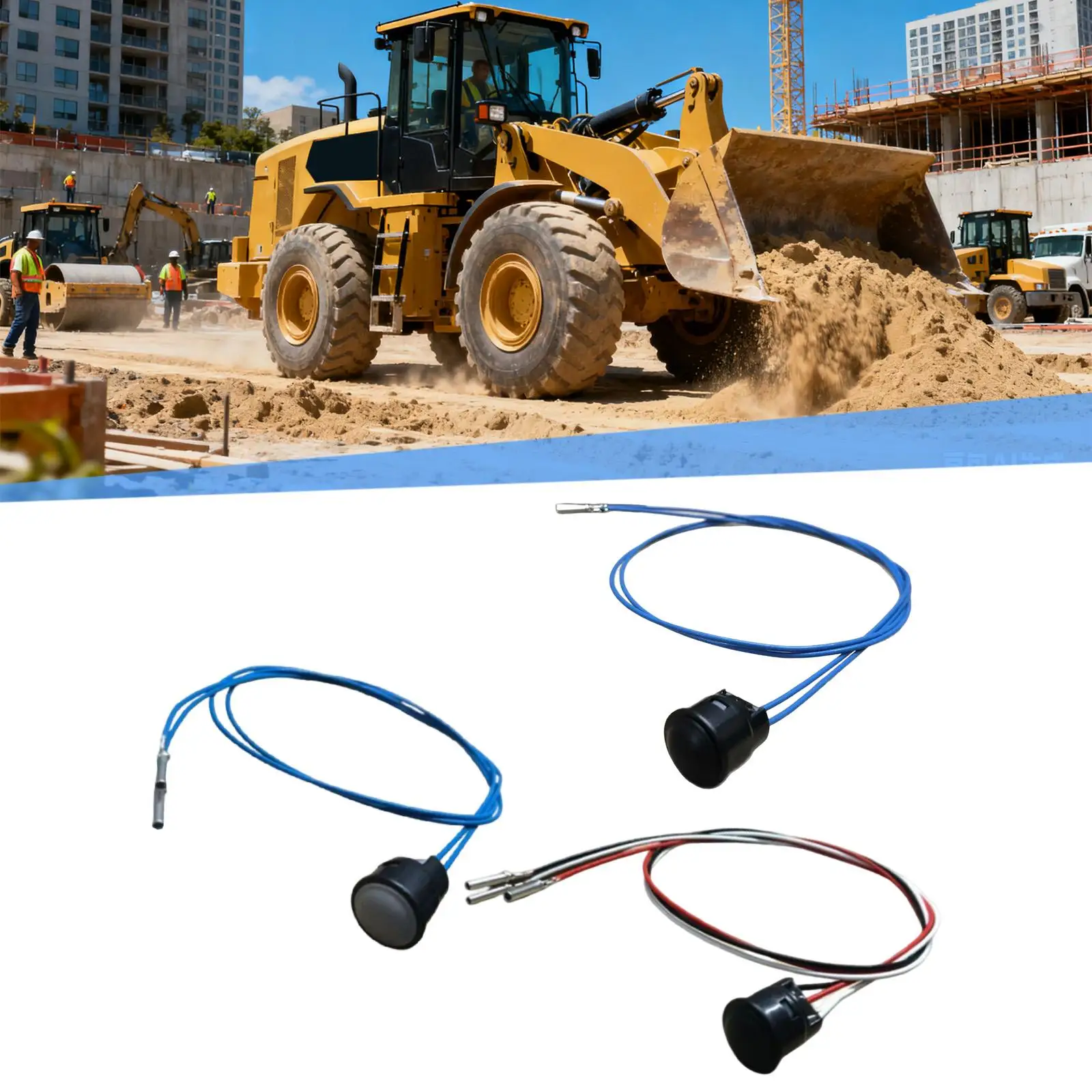 Excavator Joystick Push Button Spare,High Performance,Excavator Control Handle Button Switch,with Cable Joystick Controller Part
