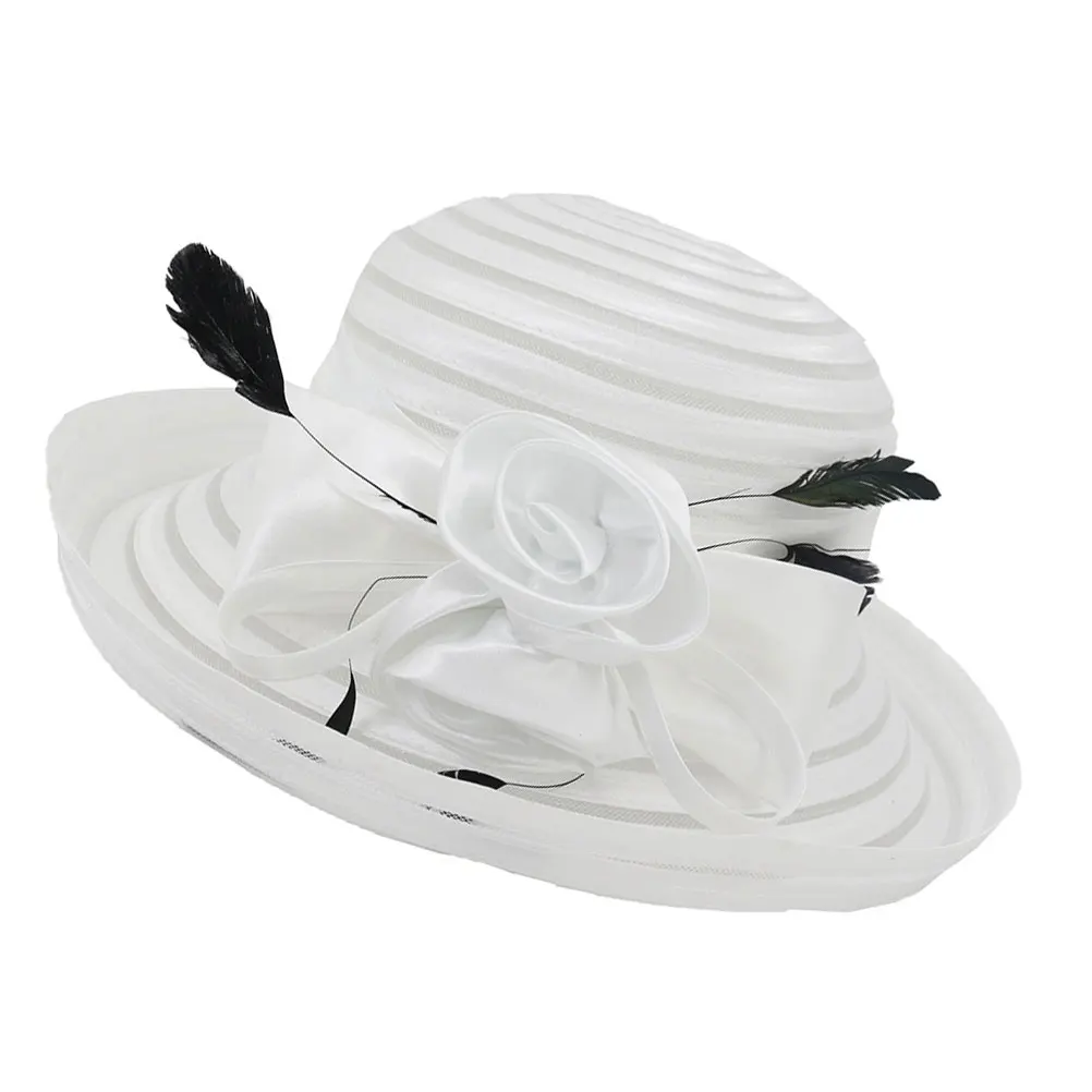 

1pc Bridal Wide Elegant Organza Beach Bucket for Women Summer Travel Hat Elegant Hat For Women Lightweight Stylish