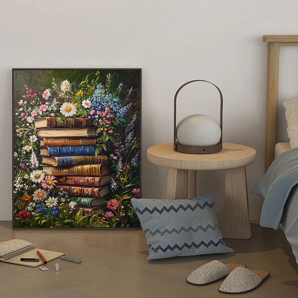 RUOPOTY Painting By Numbers With Canvas Frame Flower item decoration Drawing On Canvas Crafts Framed Wall Art Modern Home Decor