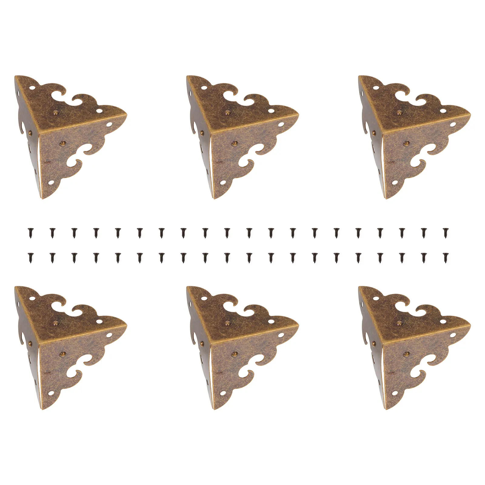 

8 Pcs Anti collision Wooden Box Corner Decorative Protective Alloy Iron Furniture Accessories Retro Style Case Legs