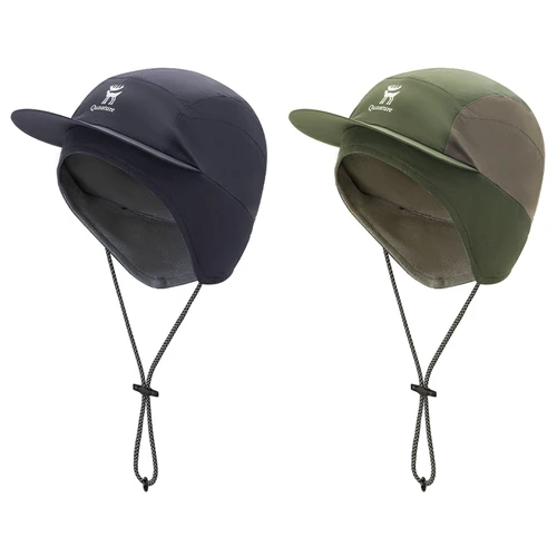 Qunature Gorro cálido de invierno con orejeras de lana para exteriores, gorros a prueba de viento, protección para los oídos extendida, gorro ligero para esquiar en la nieve