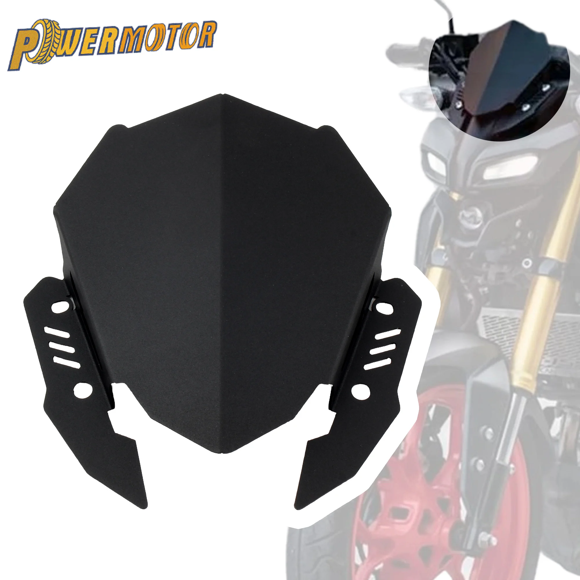 

Motorcycle Windshield WindScreen Motocross Aluminium Alloy Wind Deflector For Yamaha MT15 2018-2023 MT125 2020-2022