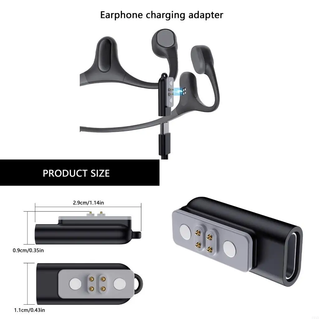 Portable Type C Magnetic Adapter for Run Plus Earphones Fast Charging Solution Protective Interfaces Design