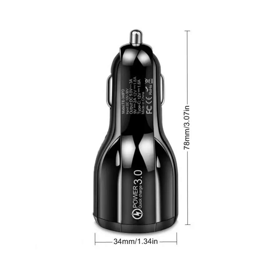 QC3.0 PD USB Universal 3.1A Fast Charging Car Charger for Mobile Phones/Power Banks/Tablet Personal Computer,Cigarette Lighter