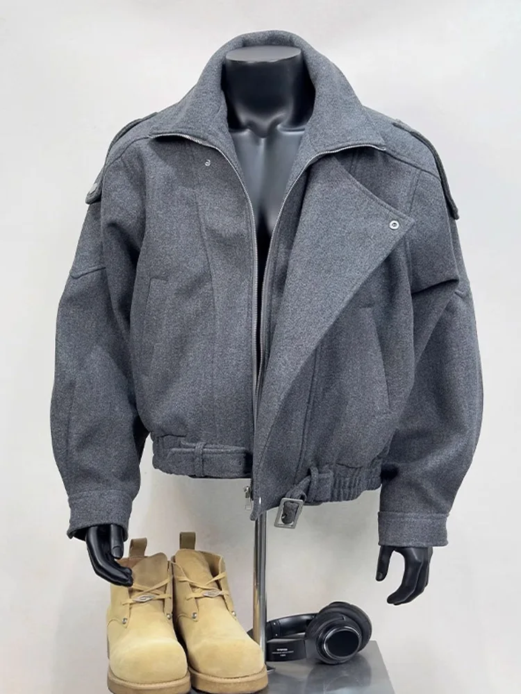 

Ay Cleanfit ort шерстяной тюжет, мужской осенне-зимний трикотаж с откидным воротником, повседневная верхняя одежда с зубчатыми лацканами