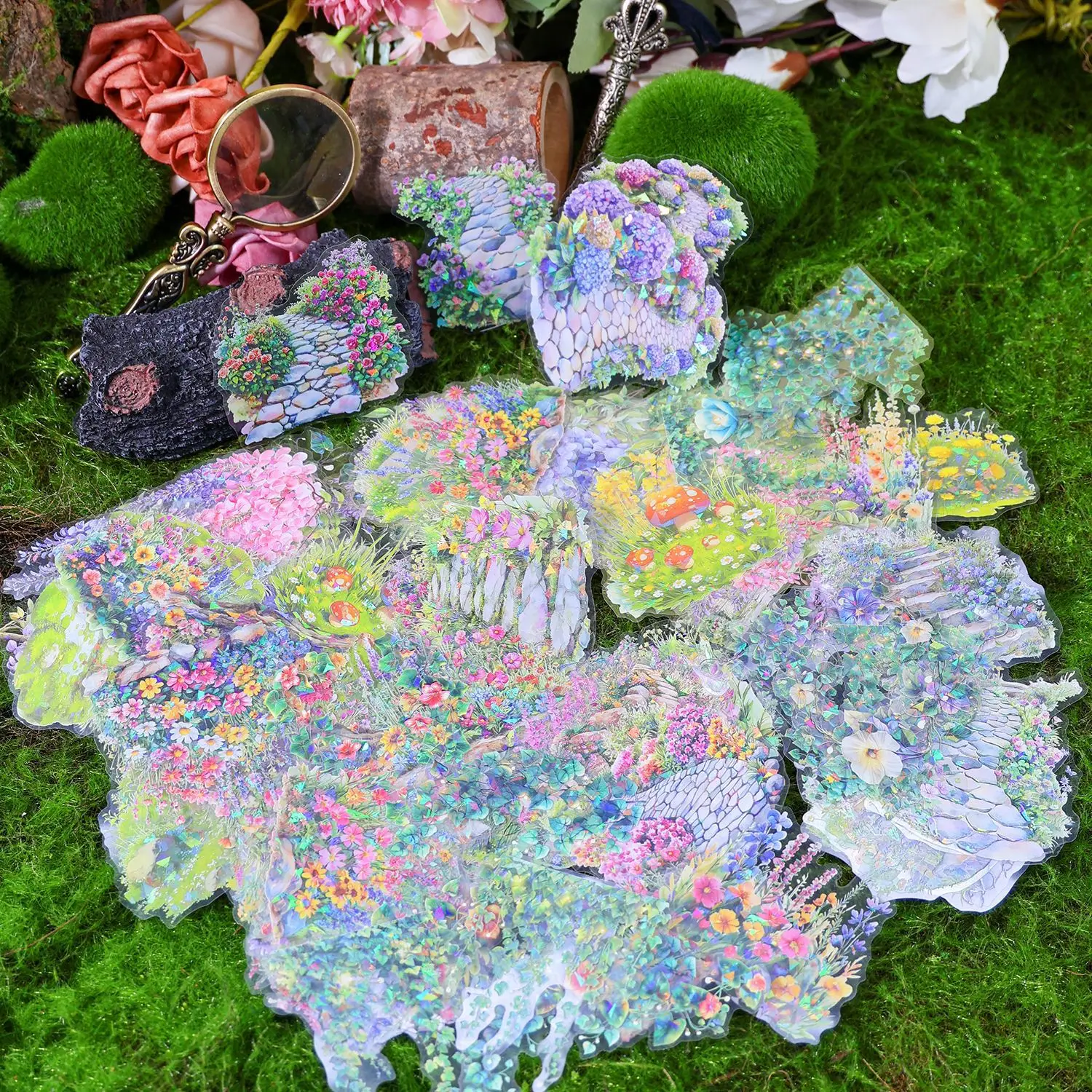 20pcs/1lot Kawaii Scrapbook Stickers Spring Day Letter Junk Journal Gold Planner Stationery Sticker Planner Decorative