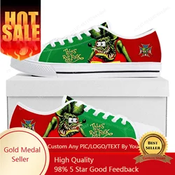 Tales Of The Rat Fink Low Top Sneakers donna uomo adolescente Sneaker di tela di alta qualità coppia fumetti Manga scarpe su misura