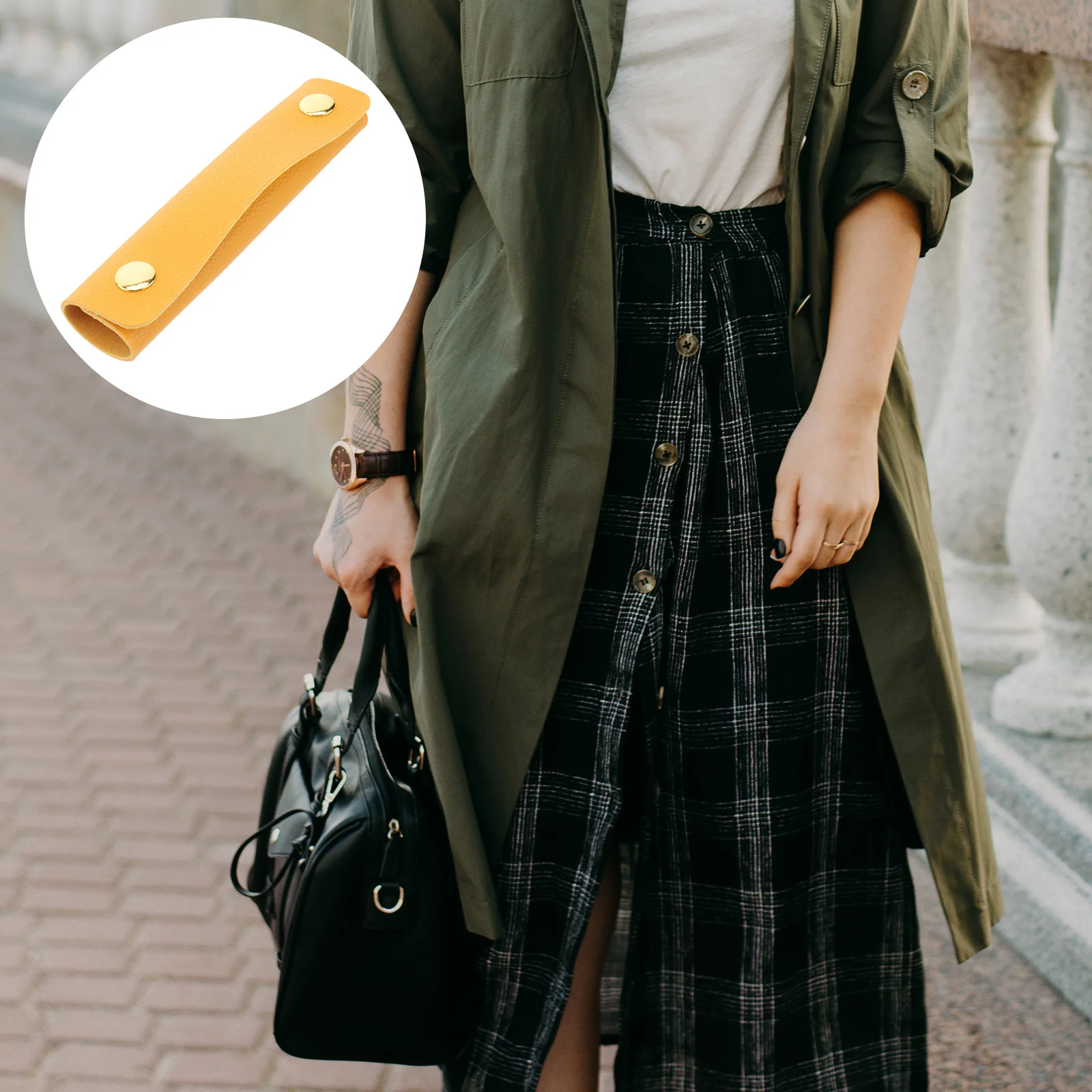 

1Pcs Bag Handle Wrap PU Sleeve Durable Protective Cover for Handbag Large Buckle Tote Shoulder Handle Protector