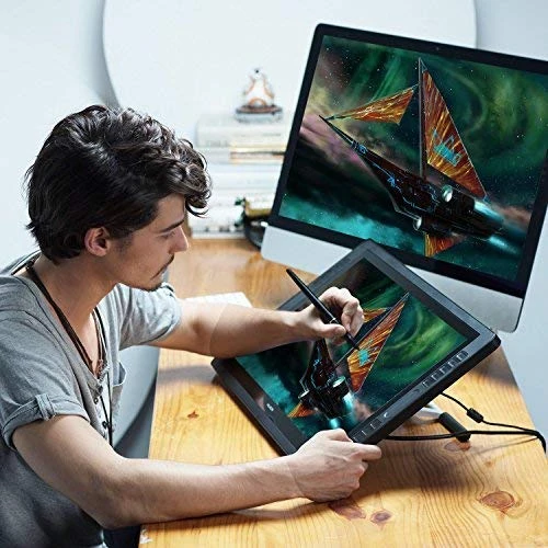 Huion-monitor de tableta KAMVAS GT-221 PRO, pantalla antideslumbrante IPS,  dibujo gráfico profesional - AliExpress