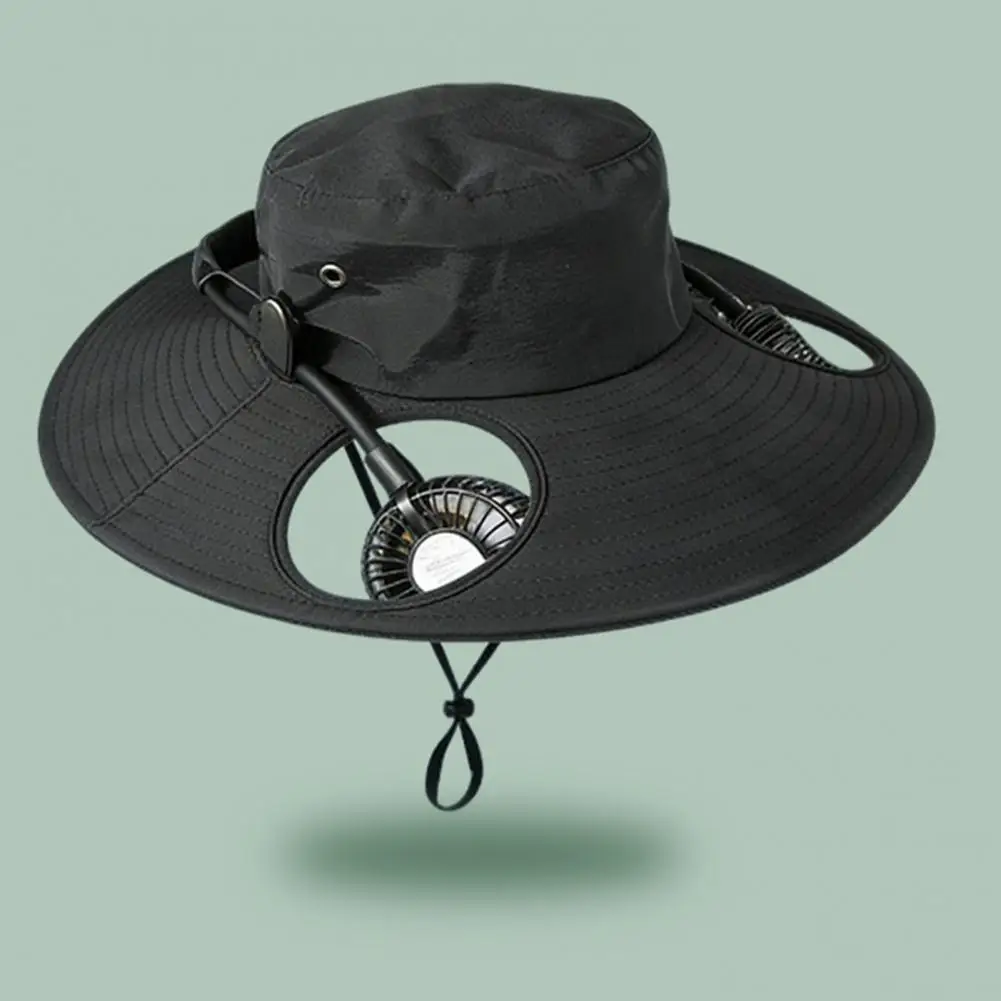 Outdoor Hiking Fishing Hat Solar Hat for Men Solar Fan Hat with Dual Solar-powered Fans Upf 50 Wide Brim Sun for Outdoor
