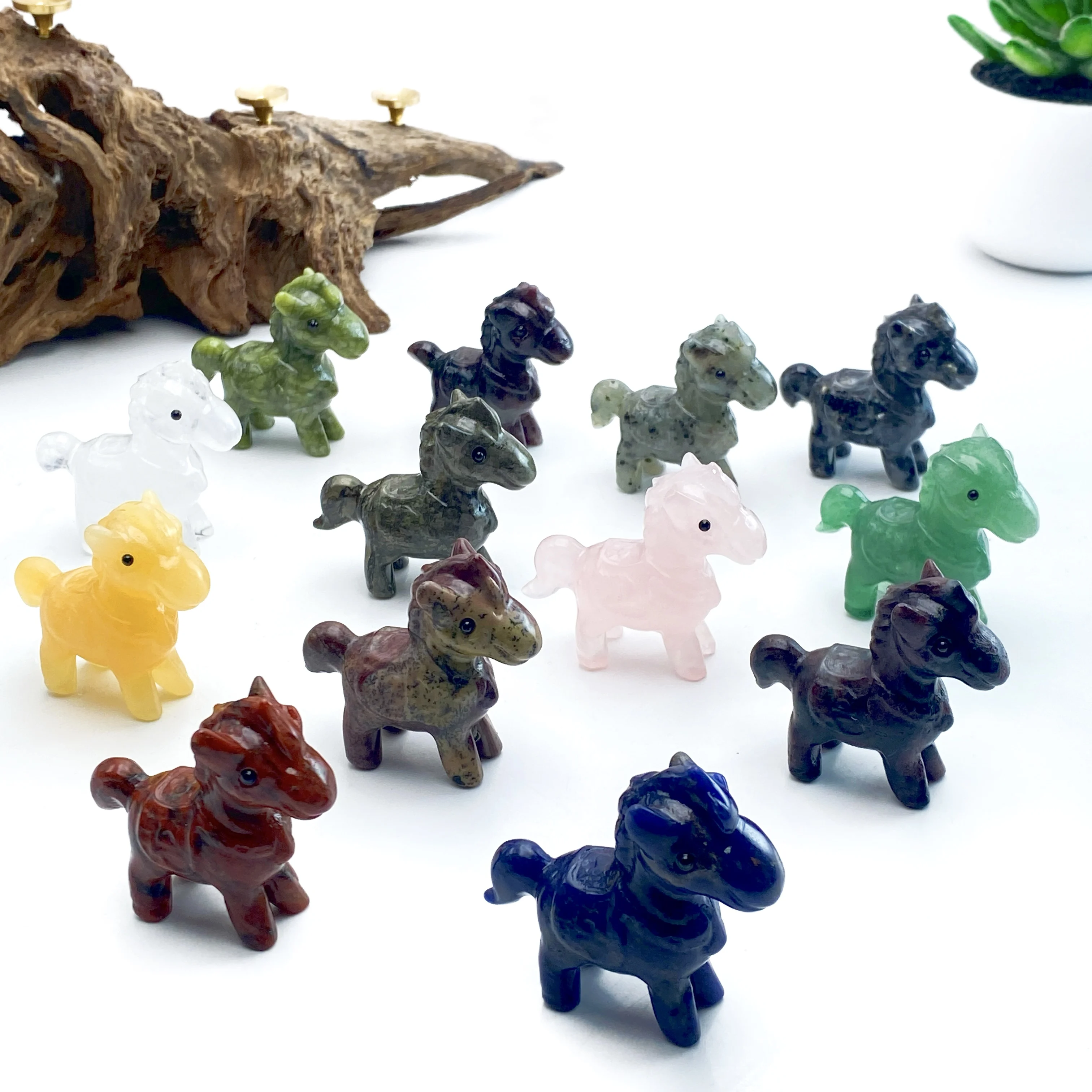 1PC Mix Material Horse Shape, Stone Collections, Excellent Gifts, Family And Friends Gift, Home Decoration, DIY Decorations, Roo
