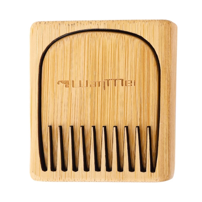 652f bolso caixa bambu pente cuidados com a barba para homens menino dente cabelo desembaraçador pente