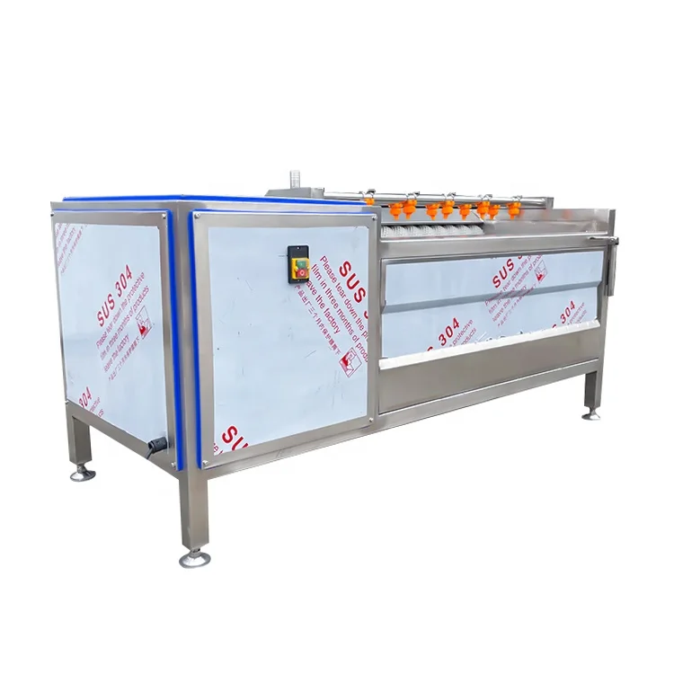 commercial Fruit Vegetable Brush Washing Equipment Cassava Cleaning Ginger Washer Industrial Potato Peeling washing Machine