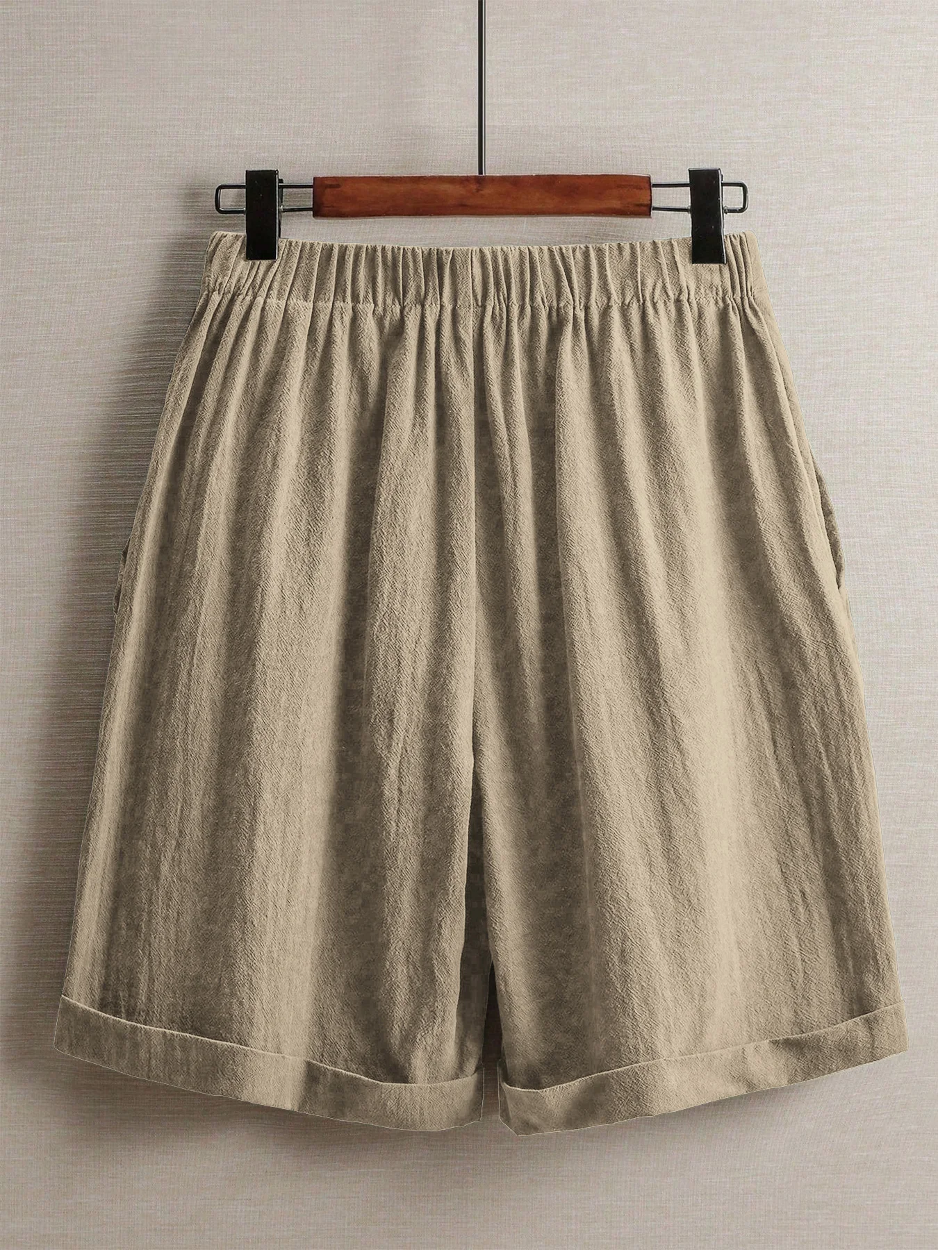 Sommerliche, leichte Damenhose mit fünf Taschen, weite, bequeme, gerade geschnittene Damenhose mit hoher Taille, modische Sport- und Freizeithose für den Außenbereich. – Detail 34