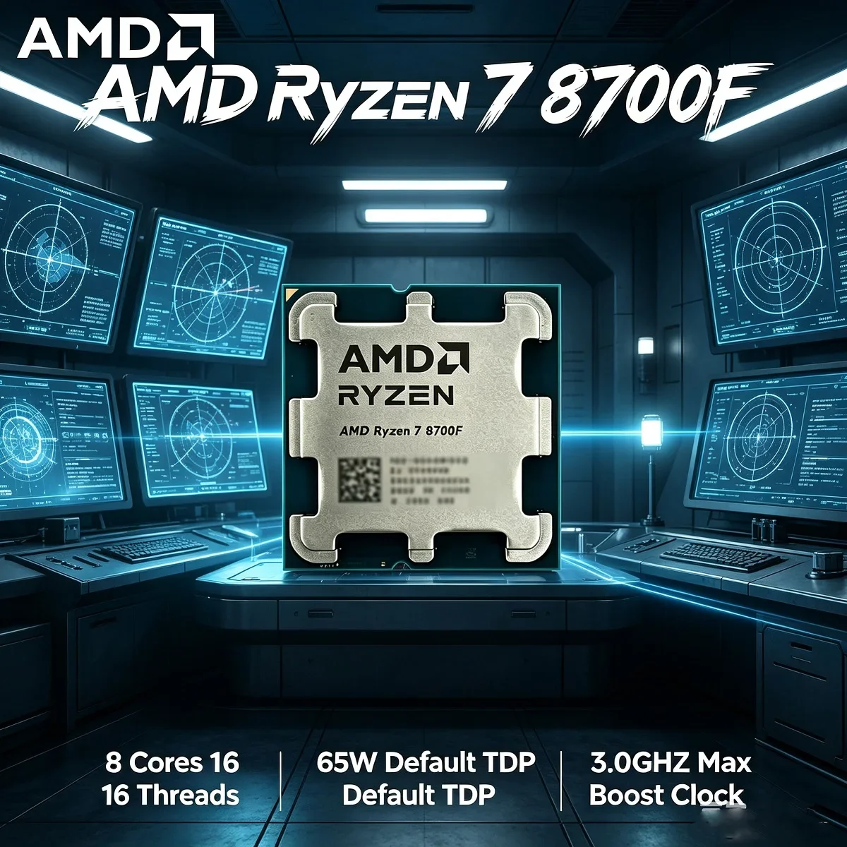 AMD Ryzen 7 8700F R7 8700F CPU 100-000001590 8-Core 16-Thread 5.0GHz DDR5 4NM Socket AM5 TDP 65 but without fan For Desktop