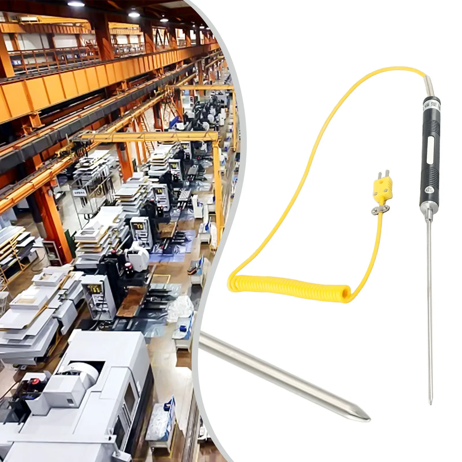 1pc Temperature Sensor For Surface Temperature Probe K-Type Sensor Right Angle Thermocouple -50 To 500℃ New NR-81533B