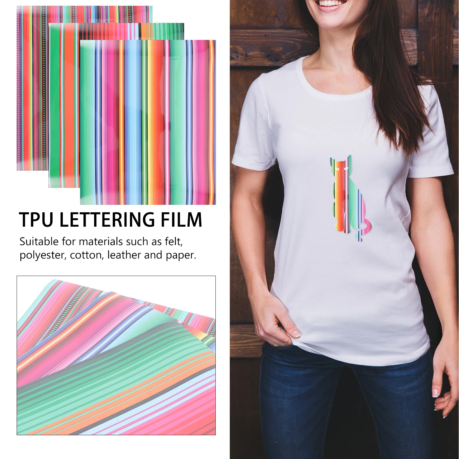 

3pcs Heat Transfer Vinyl For T-Shirts Diy Supplies Shirt Transfer Engraving Film Iron On Htv Garment Film Clothing Diy Vinyl