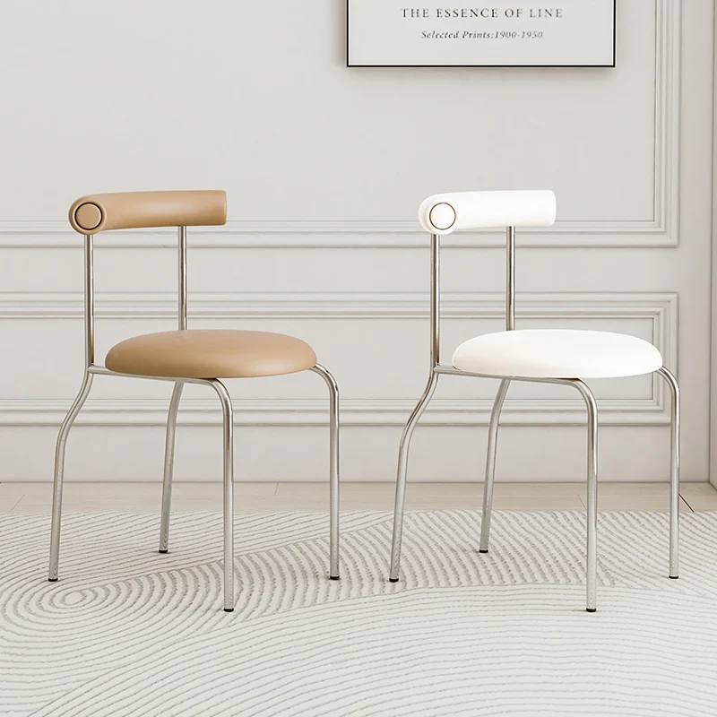 Vintage Cream-Style Iron Dining Chair for Home Living Room Bedroom Office Minimalist Vanity