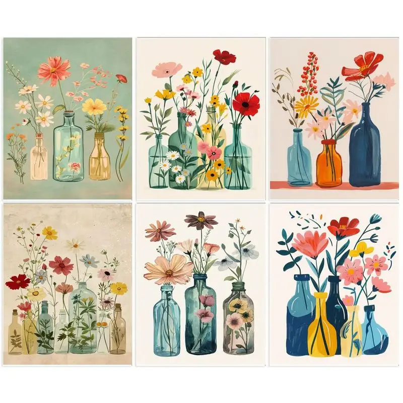 

SDOYUNO DIY Oil Painting By Numbers Kit Flowers Art Acrylic Paint By Numbers Diy Numbers Painting Art On Canvas By Numbers