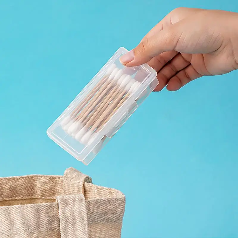 Tragbare Reise Medizin Box Wattes täbchen Halter Fall transparente Schmucks cha tulle tragbare staub dichte Haarnadel kleine Artikel Aufbewahrung sbox