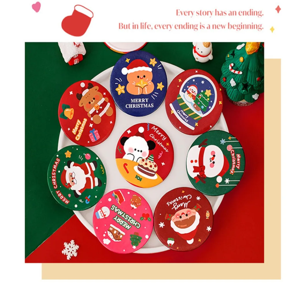 High Definition Compact Pocket Mirror Hand-held Easy To Carry Vanity Mirror Creative Christmas Pocket Make-up Mirror